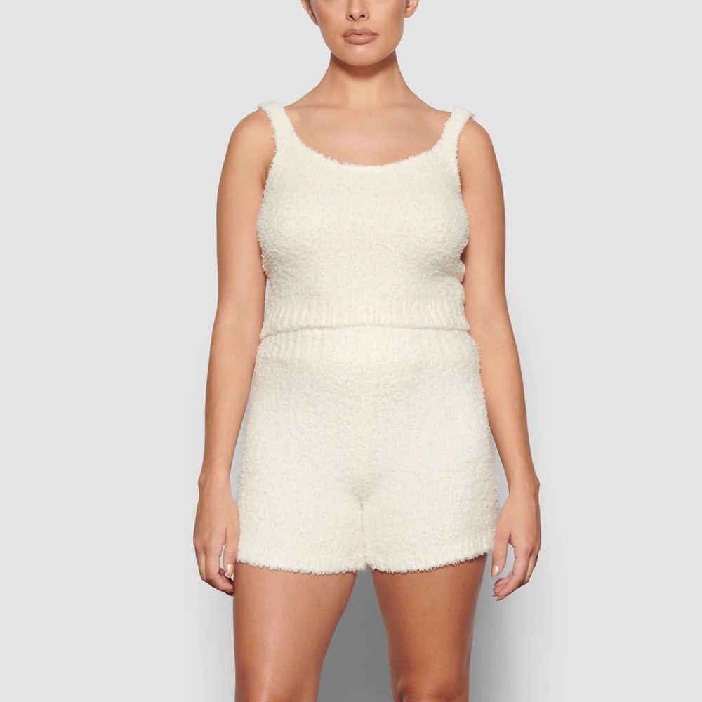 SKIMS cozy knit tank + shorts in bone - Picture 5 of 7
